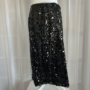 Nine West Black Sequin Midi Skirt